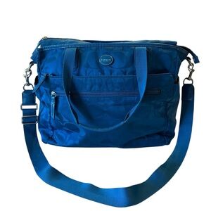Coach Signature Nylon Teal Tote Carry On Multi Purpose Diaper/Travel Bag F77577